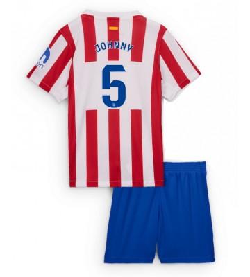 Atletico Madrid Johnny Cardoso #5 Hemmakläder Barn 2025-26 Kortärmad (+ Korta byxor)